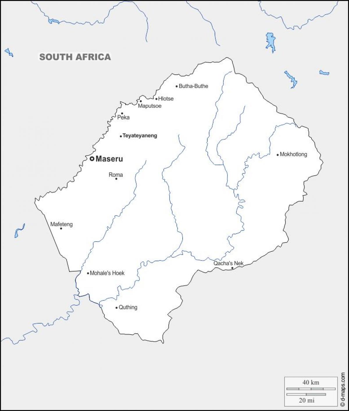 mapa maputsoe Lesotho