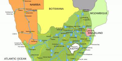 Mapa Lesotha a jižní afriky