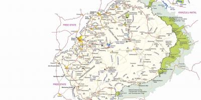 Mapa Lesotho hraniční