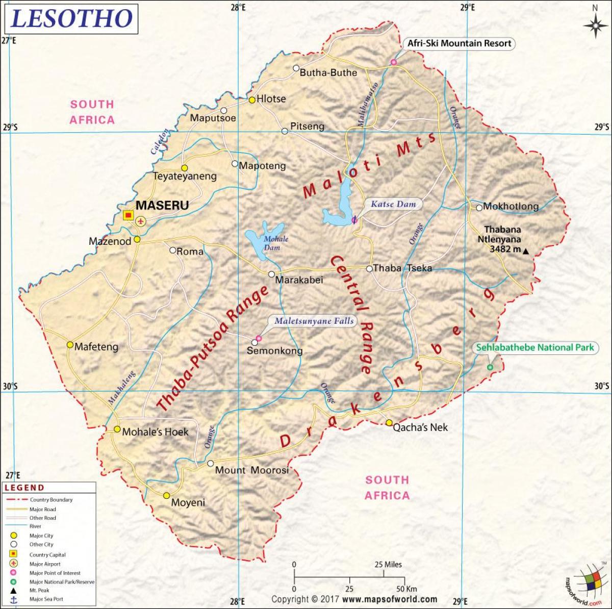 Lesotho mapa obrázky